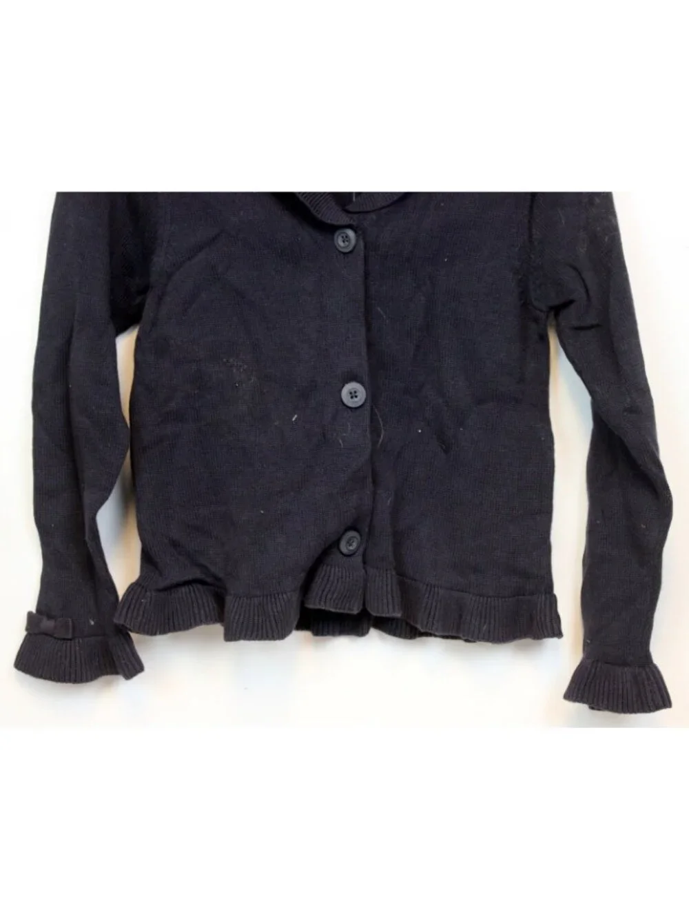 2005 Gymboree School Uniforms Navy Cardigan Sweater sz 9 Back to School Ruffle